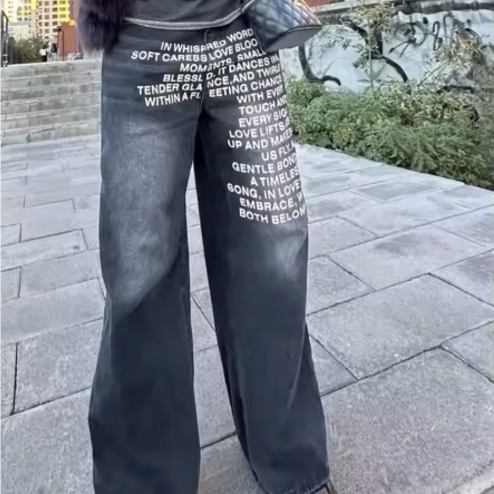 Fashion Nova Black Wide Leg Jeans